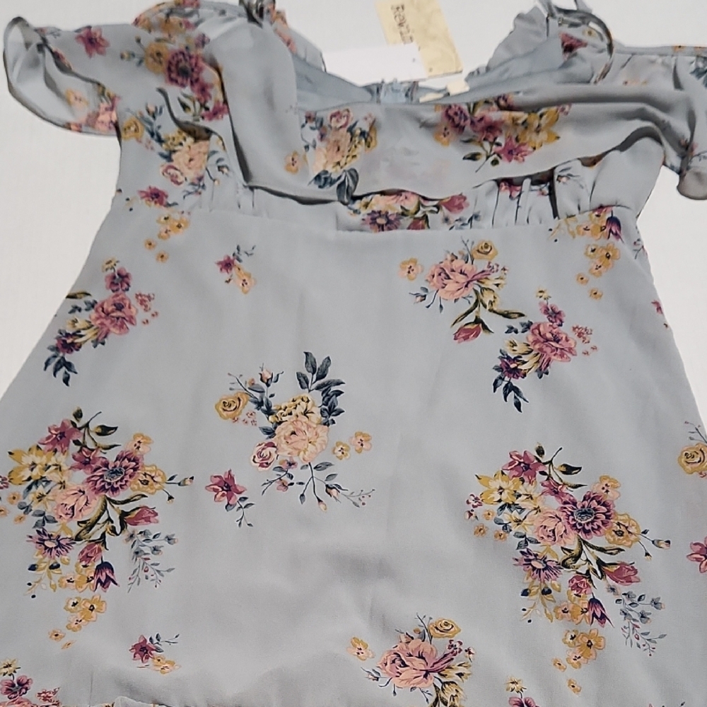 Floral Kids Dress in Light Blue